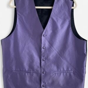 Men's Suit Vest Purple Button Up Formal Wear Wedding Party Classy Prom Birthday